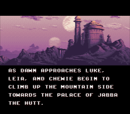 Super Star Wars: Return of the Jedi (SNES) screenshot: Stage 2: What?! Now I have to climb?!