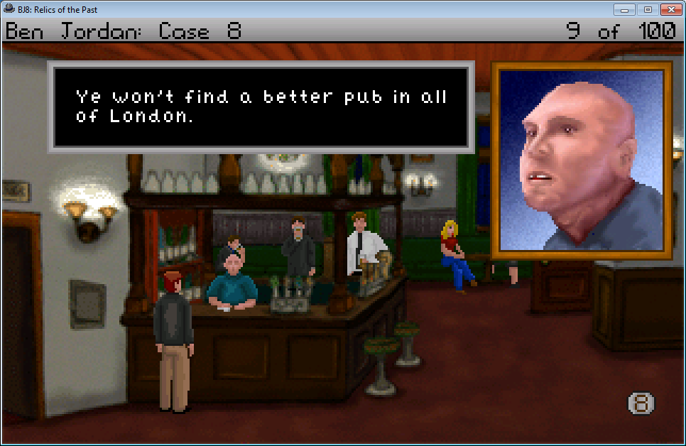 Ben Jordan: Paranormal Investigator Case 8 - Relics of the Past (Windows) screenshot: Talking with Shamus the bartender.