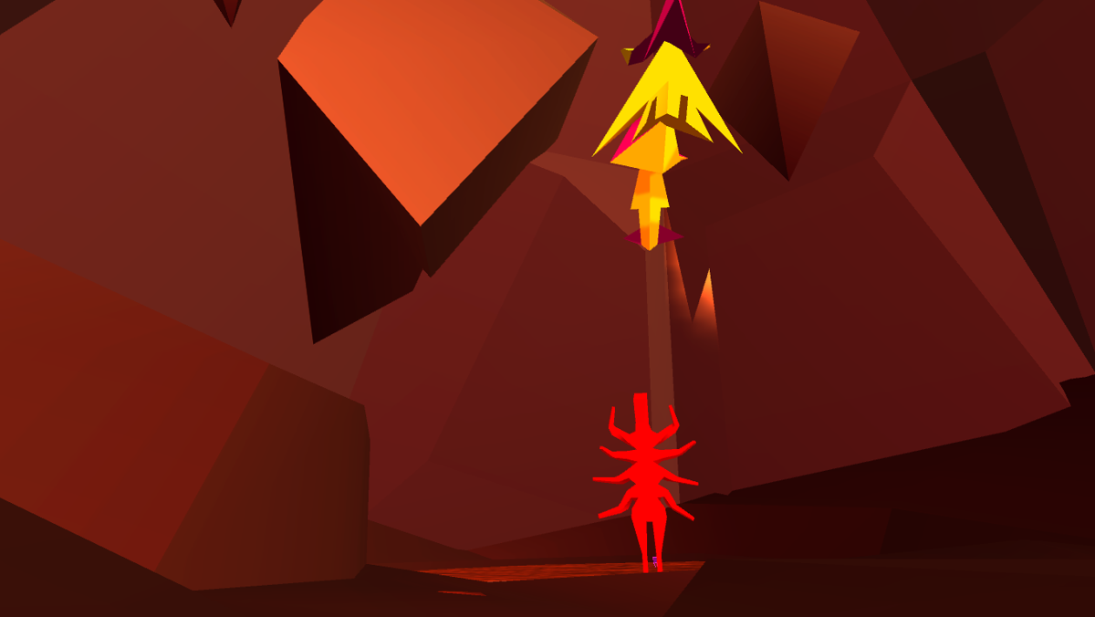 TRIP (Windows) screenshot: Two creatures in a cave