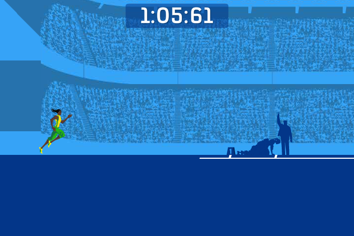 Freedom City Runners (Browser) screenshot: Entering the stadium
