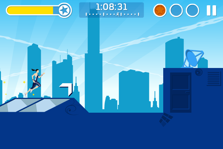 Freedom City Runners (Browser) screenshot: Using boost