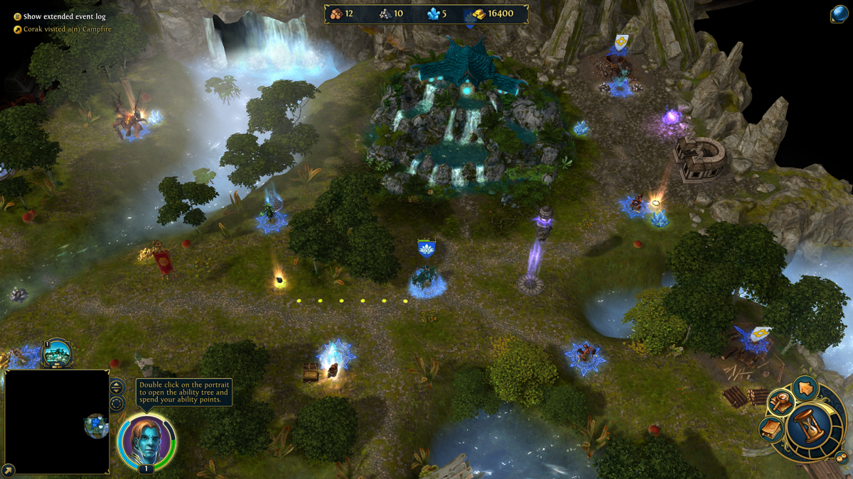 Might & Magic: Heroes VI - Danse Macabre (Windows) screenshot: Corak starts his journey to stop Sheltem...