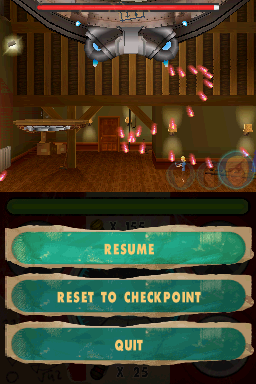 Aliens in the Attic (Nintendo DS) screenshot: Pause menu