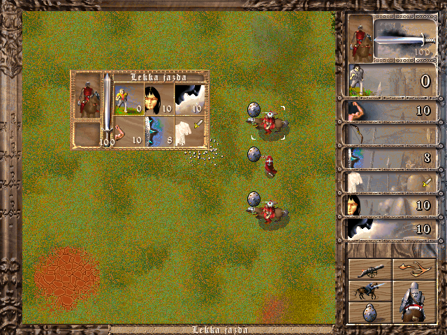 Clash (DOS) screenshot: Battle - commands