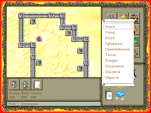 Bastion (DOS) screenshot: Unit magic orders