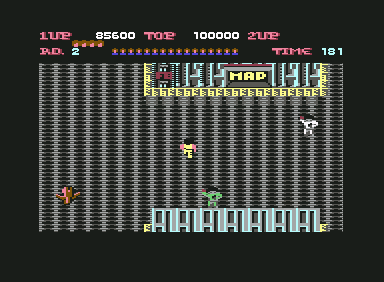 Alien Syndrome (Commodore 64) screenshot: stage 2