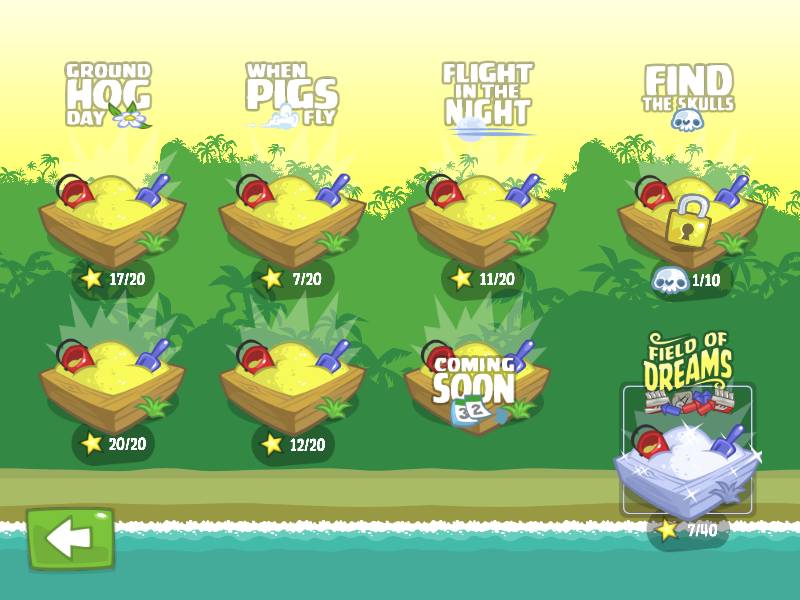 Bad Piggies (Windows) screenshot: Sandbox Mode where your objective is to collect star boxes and skulls