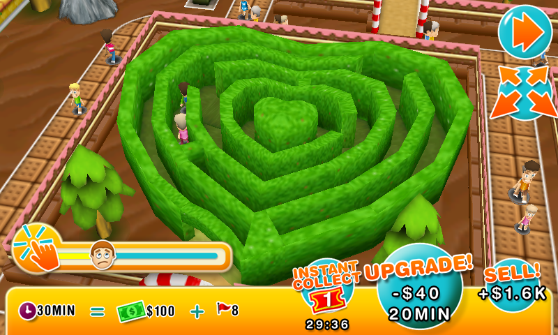 Theme Park (Android) screenshot: Hedge maze