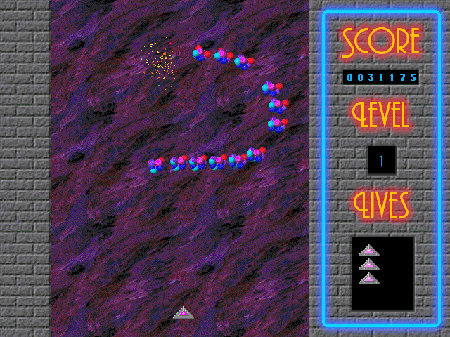 Firefall Arcade (Macintosh) screenshot: A bit similar to Galaga