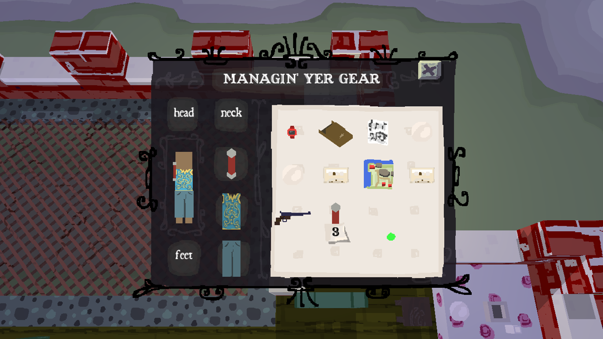 The Real Texas (Windows) screenshot: Inventory screen with a drag-and-drop mechanic