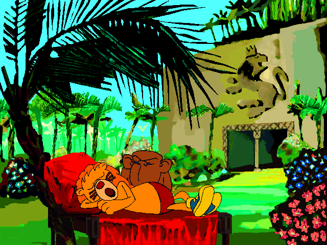 Leo the Lion (DOS) screenshot: Intro: guardian