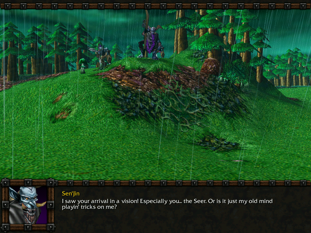 WarCraft III: Reign of Chaos (Demo Version) (Windows) screenshot: Meet Sen'Jin, leader of the island Troll tribe.