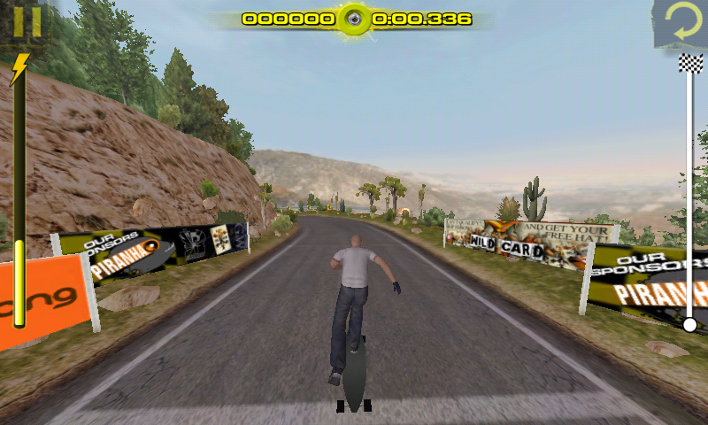 Downhill Xtreme (Android) screenshot: On the starting line
