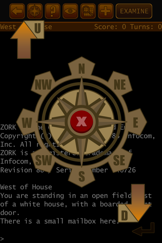 Lost Treasures of Infocom (iPhone) screenshot: A built-in compass rose