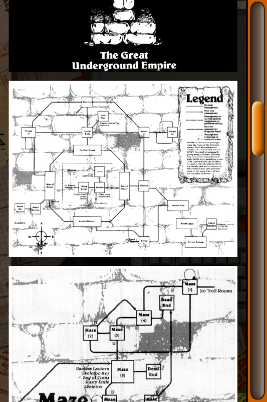 Lost Treasures of Infocom (iPhone) screenshot: Maps of game locations (don't look at that "Maze" one too closely!)