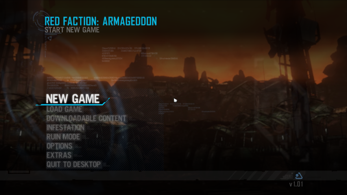 Red Faction: Armageddon (Windows) screenshot: Main Menu
