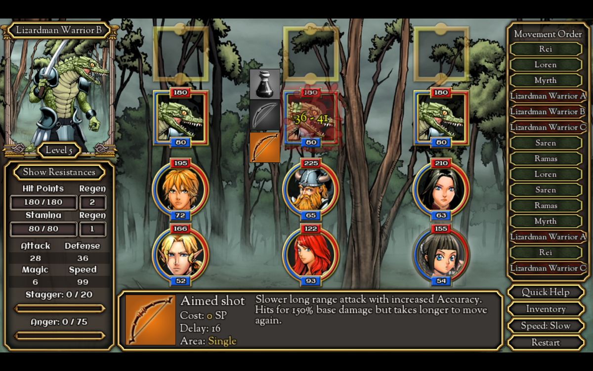 Loren: The Amazon Princess (Windows) screenshot: Ranged attack.