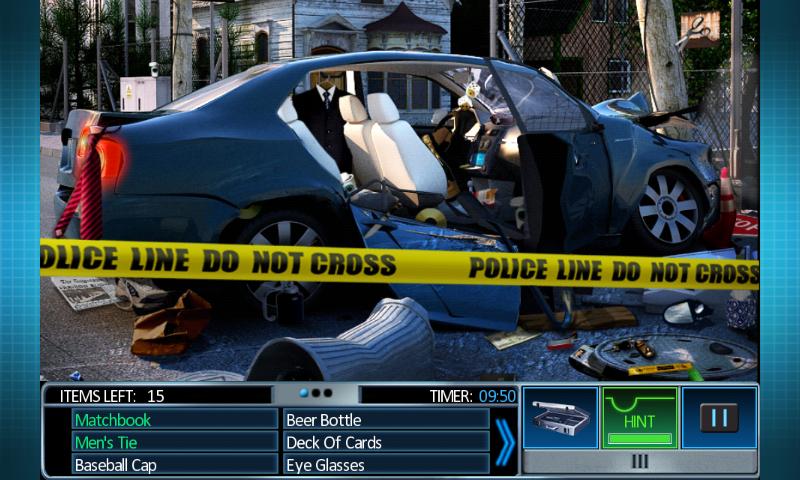 Masters of Mystery: Crime of Fashion (Android) screenshot: Car crash scene