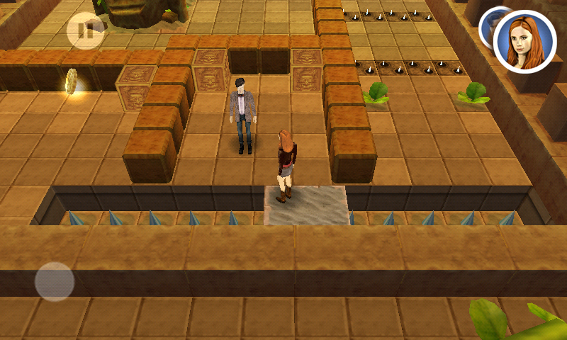 Doctor Who: The Mazes of Time (Android) screenshot: Moving platform used to get past spikes.