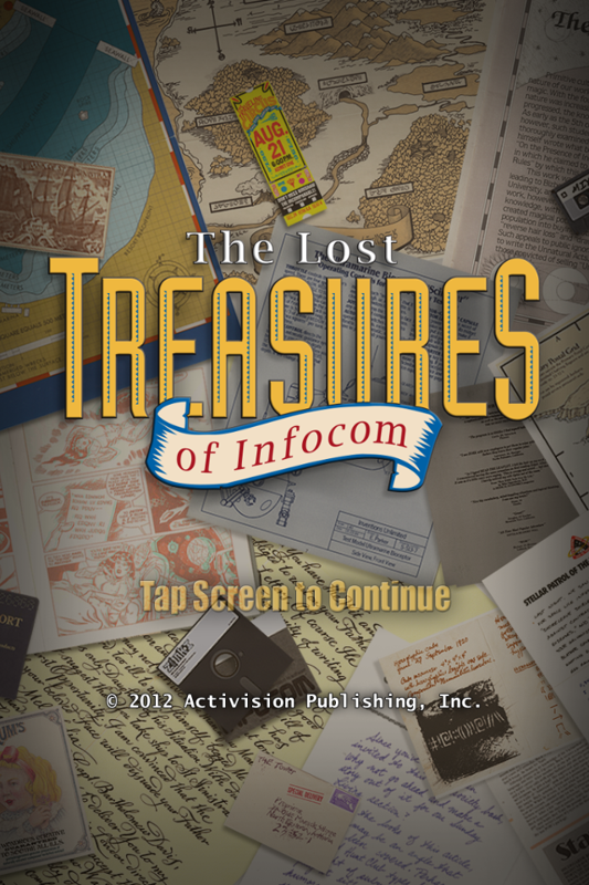 Lost Treasures of Infocom (iPhone) screenshot: Splash screen