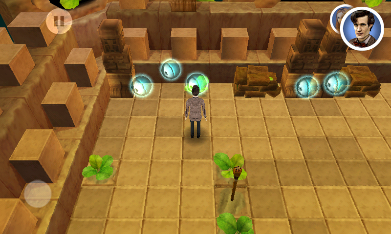 Doctor Who: The Mazes of Time (Android) screenshot: Time orbs can be collected.