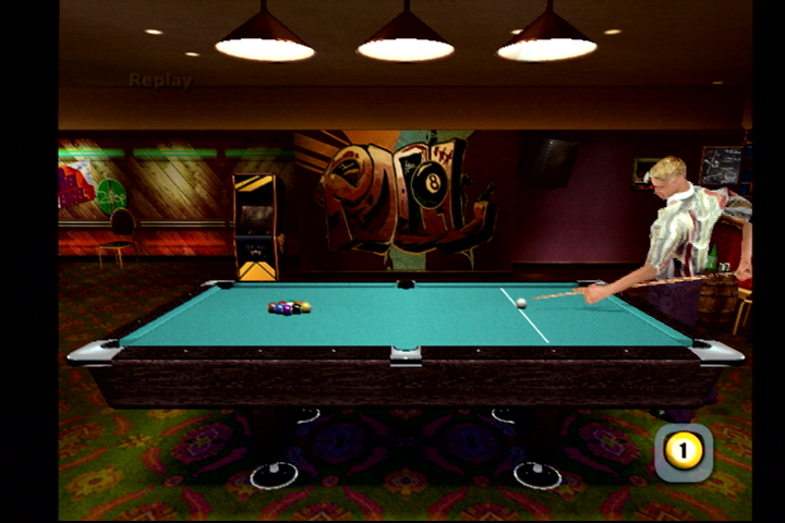 World Championship Pool 2004 (PlayStation 2) screenshot: Replaying a shot