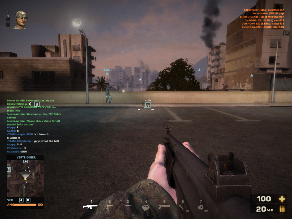 Battlefield Play4Free (Browser) screenshot: Now we are inside the game proper and rush towards the enemy.