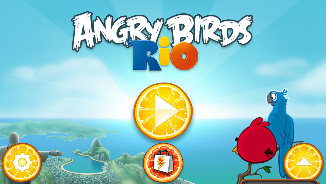 Angry Birds: Rio (iPhone) screenshot: Title screen