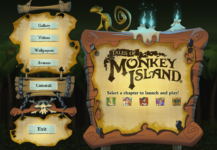 Tales of Monkey Island (Windows) screenshot: Launcher screen.