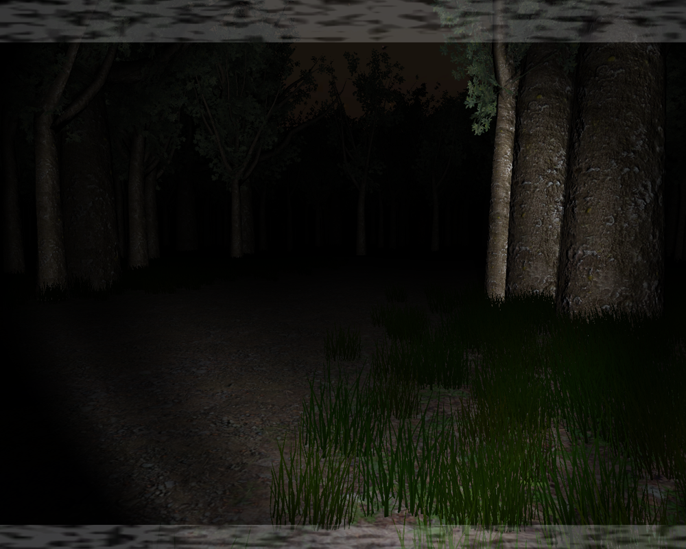 Slender: The Eight Pages (Windows) screenshot: Marble hornets mode (unlockable) with the crank lantern (unlockable)