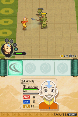 Avatar: The Last Airbender - The Burning Earth (Nintendo DS) screenshot: Battle some soldiers