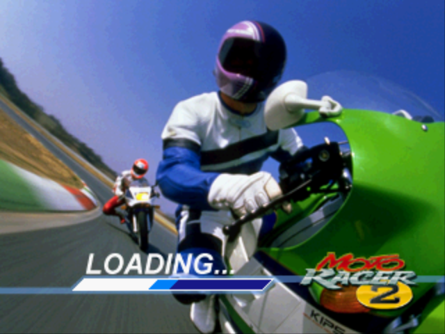 Moto Racer 2 (PlayStation) screenshot: Loading screen 1