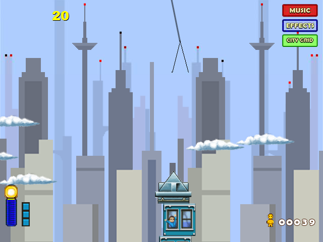 Tower Bloxx (Browser) screenshot: Placing the roof