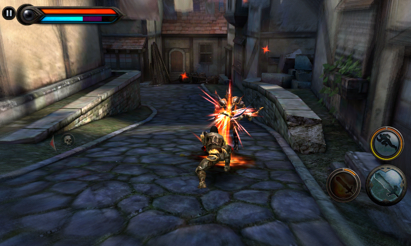 Wild Blood (Android) screenshot: The sword's fire skill attack