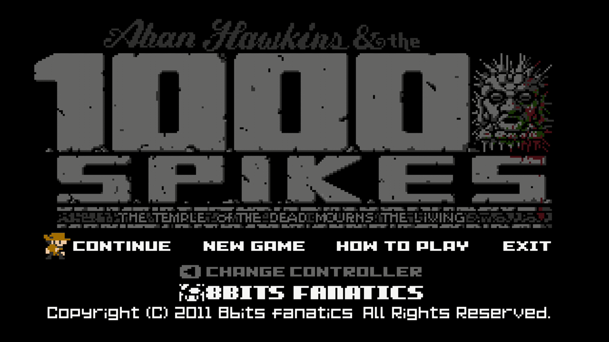 Aban Hawkins & 1000 Spikes (Xbox 360) screenshot: Title screen.
