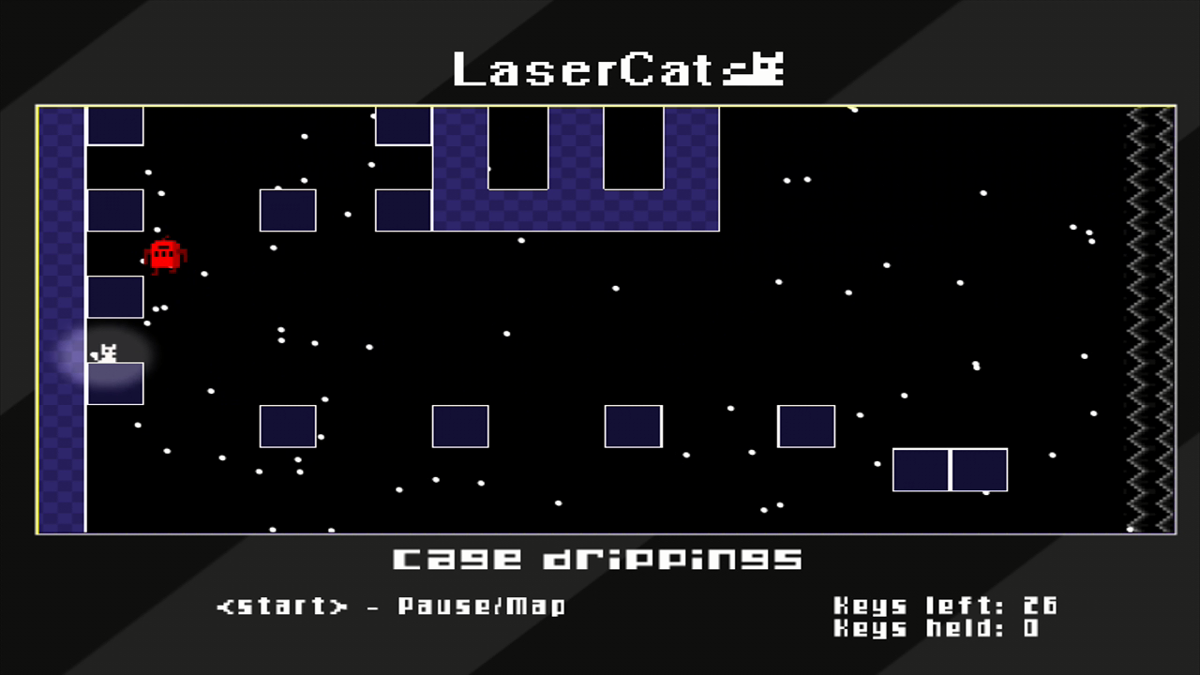 LaserCat (Xbox 360) screenshot: Reached the east wall of the castle, but I've only found four keys!