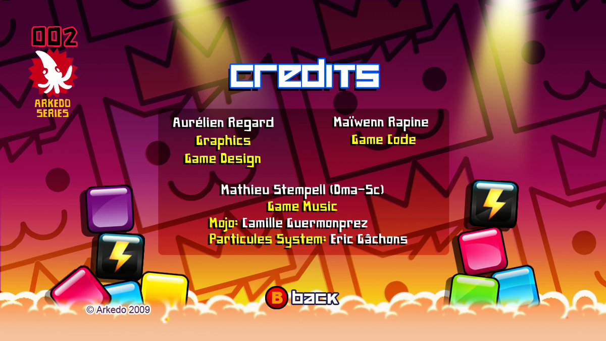 SWAP! (Xbox 360) screenshot: Credits!