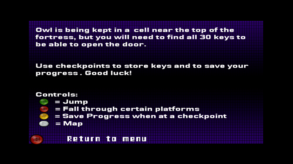 LaserCat (Xbox 360) screenshot: Instructions.