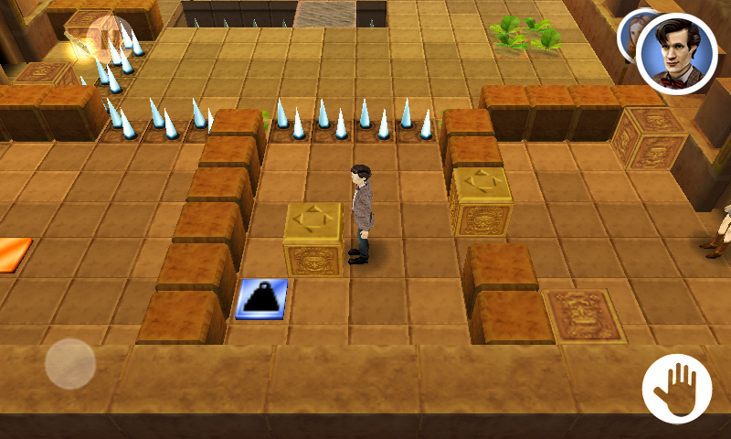 Doctor Who: The Mazes of Time (Android) screenshot: Activate the switch to get past spikes.