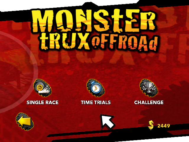 Monster Trux Extreme: Offroad Edition (Windows) screenshot: Game mode selection screen.