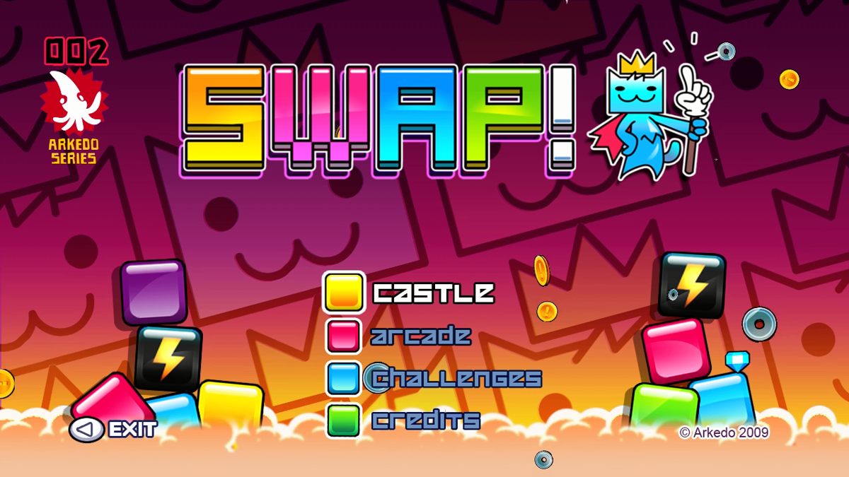 SWAP! (Xbox 360) screenshot: Main menu.