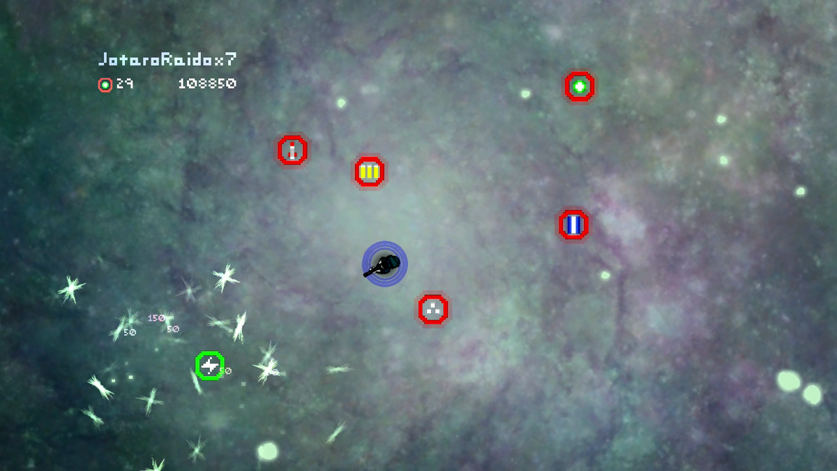 I MAED A GAM3 W1TH Z0MBIES 1N IT!!!1 (Xbox 360) screenshot: Asteroids...?