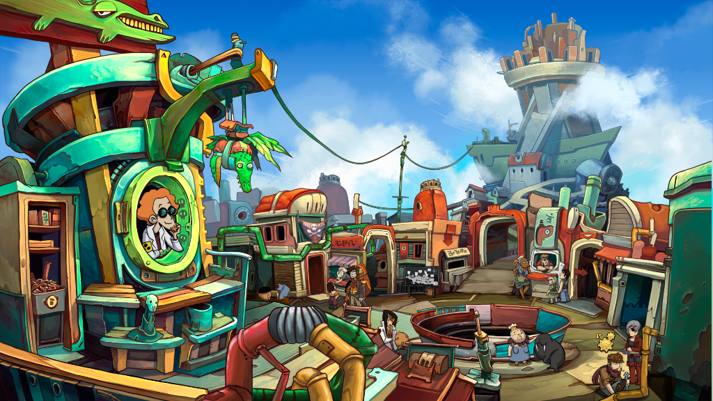 Chaos on Deponia (Windows) screenshot: The Marketplace