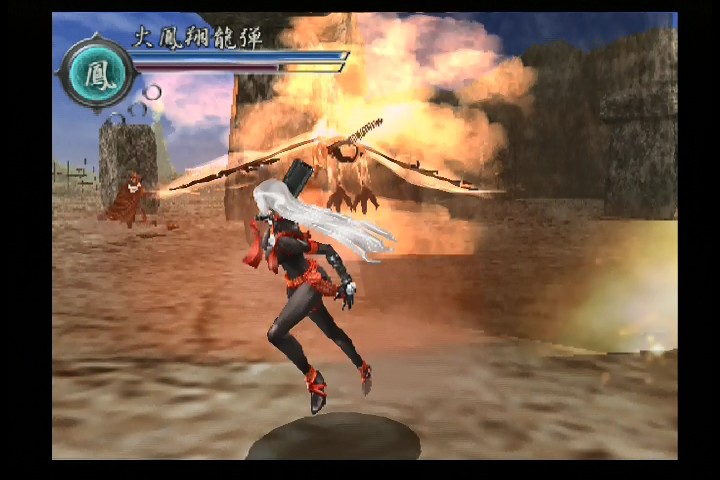 Mahō Tsukai Kurohime (PlayStation 2) screenshot: Kurohime with her abilities restored.