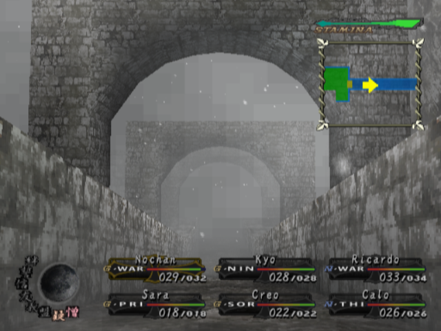 Wizardry: Tale of the Forsaken Land (PlayStation 2) screenshot: Some parts of the dungeon are located outdoors.