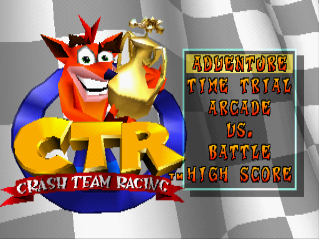 CTR: Crash Team Racing (PlayStation) screenshot: Main menu