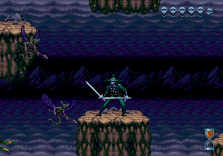 Chakan (Genesis) screenshot: Jumping over rocks