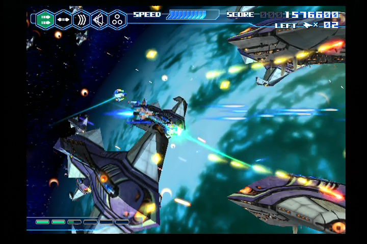 Thunder Force VI (PlayStation 2) screenshot: Oh hey, outer space!