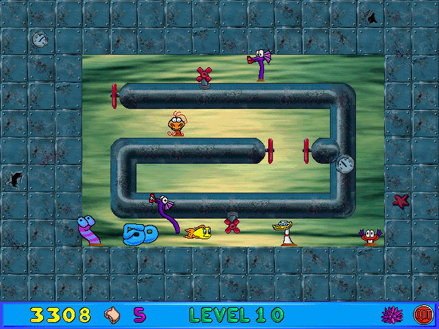 Freddi Fish and Luther's Maze Madness (Windows) screenshot: A weird bonus level