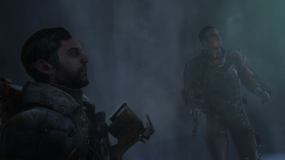 Dead Space 3: Awakened (Windows) screenshot: Isaac and John awake, and seem to be alive and well